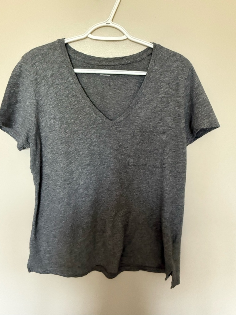Classic V-Neck Short Sleeve Madewell Whisper T-Shirt - Gray